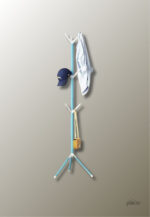 Porte manteau sur pied bleu, design moderne et élégant