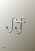 Porte manteau double crochet bleu pour rangement pratique