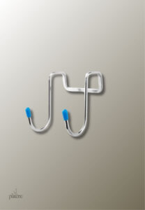 Porte manteau double crochet bleu pour rangement pratique