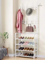 Meuble porte manteau Squelette Blanc pour chaussures et vêtements