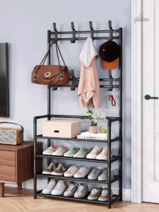 Meuble porte-manteau et chaussures Squelette Noir