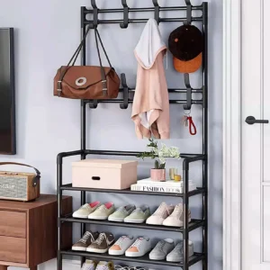 Meuble porte-manteau et chaussures Squelette Noir