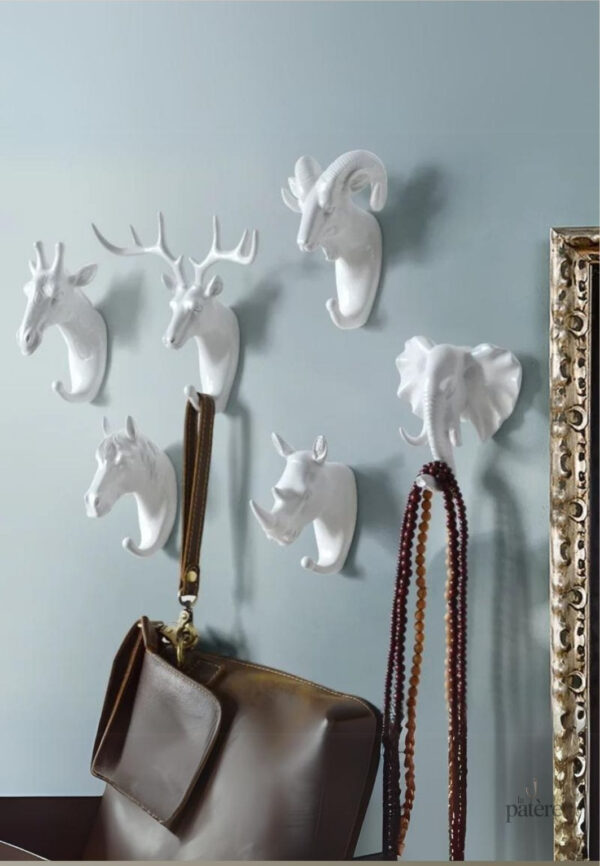6pcs-set-organizers-storage-wall-coat-rack-animal-hanging-vb1k1f-1 Patère porte manteau 6 animaux blancs décoratifs