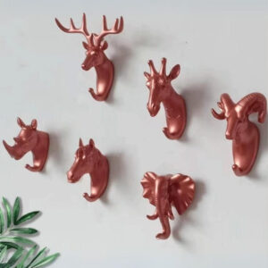 Patère porte manteau animaux rose doré