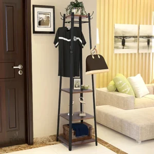 Porte manteau noir en bois foncé pour entrée