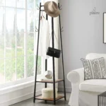 Porte manteau en bois foncé, solution de rangement stylée