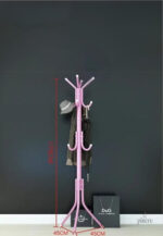 Porte manteau perroquet rose avec 12 crochets sur pied
