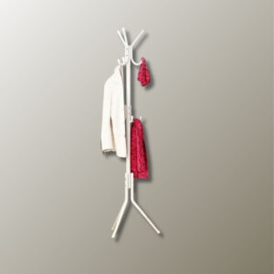 Porte manteau sur pied élégant en blanc, design perroquet