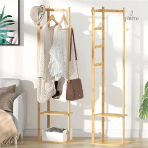 Porte manteau bois clair pour salle de bain