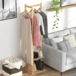 Porte manteau élégant en bois pour salle de bain
