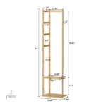 Rangement mural en bois clair pour serviettes