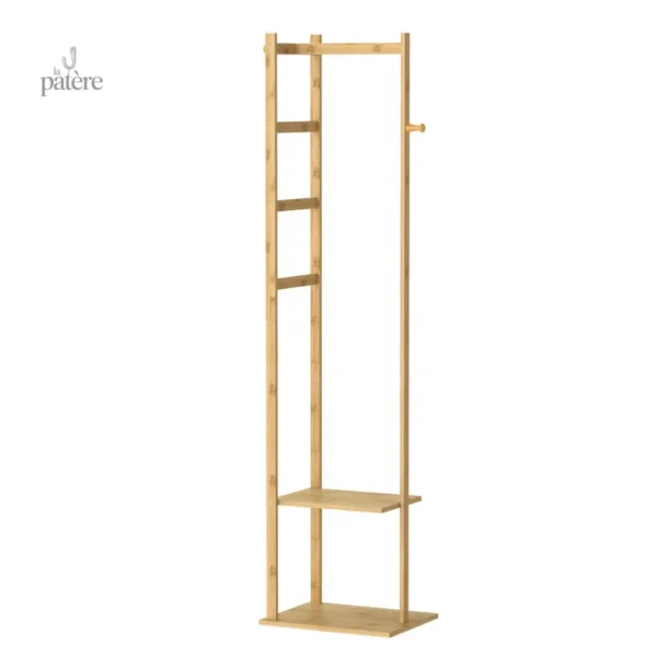 Porte manteau fonctionnel en bois clair, style minimaliste