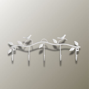 Porte manteau mural Oiseau Blanc élégant et fonctionnel