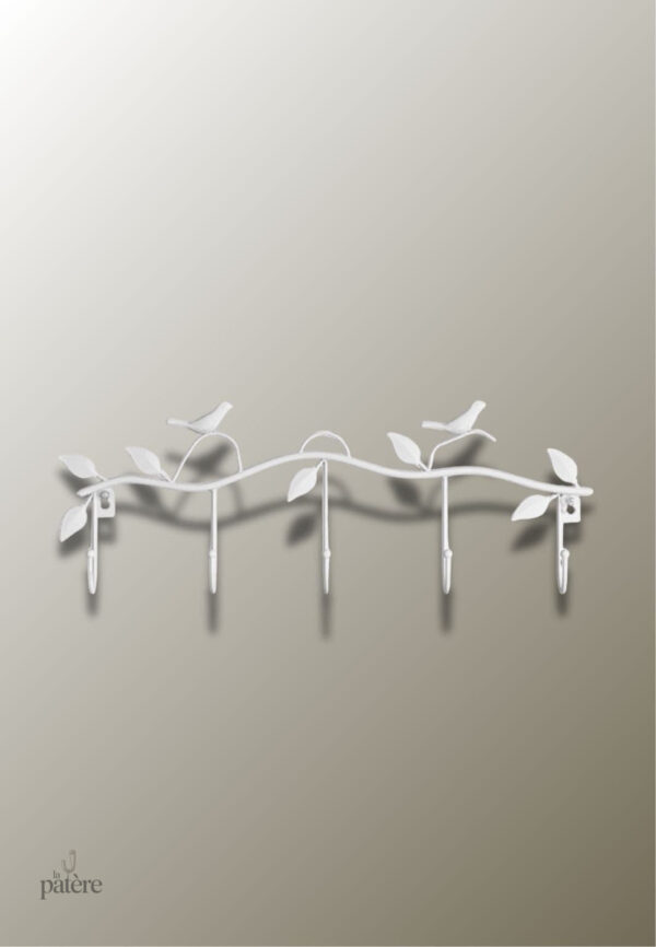 birds-metal-wall-coat-rack-and-hat-rack-multi-function-mo-jd6hwo-1 Porte manteau mural Oiseau Blanc élégant et fonctionnel
