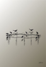 Porte manteau mural Oiseau Noir élégant et fonctionnel