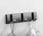 Porte manteau mural design gris avec 3 crochets