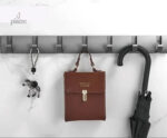 Porte manteau mural design gris avec 7 crochets