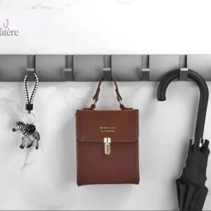 Porte manteau mural design gris avec 7 crochets