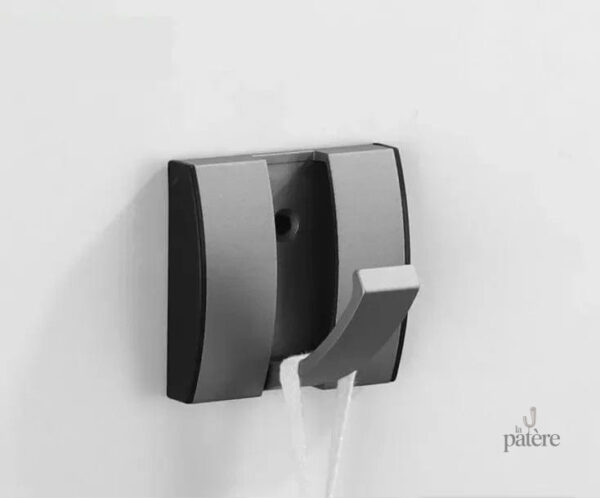black-golden-robe-hook-rackstowel-hanger-folding-no-punch-wp3qs4-1 Porte manteau mural design gris avec un crochet élégant