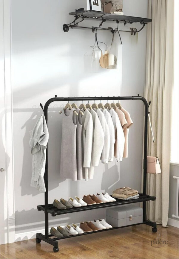Meuble porte-manteau et chaussures avec tringle double