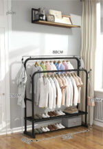 Meuble porte-manteau et chaussures avec double tringle