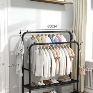 Meuble porte-manteau et chaussures avec double tringle