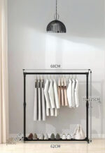 Meuble porte-manteau et chaussures sur roulettes 58 x 130 cm