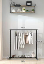 Meuble porte-manteau et chaussures simple avec tringle unique