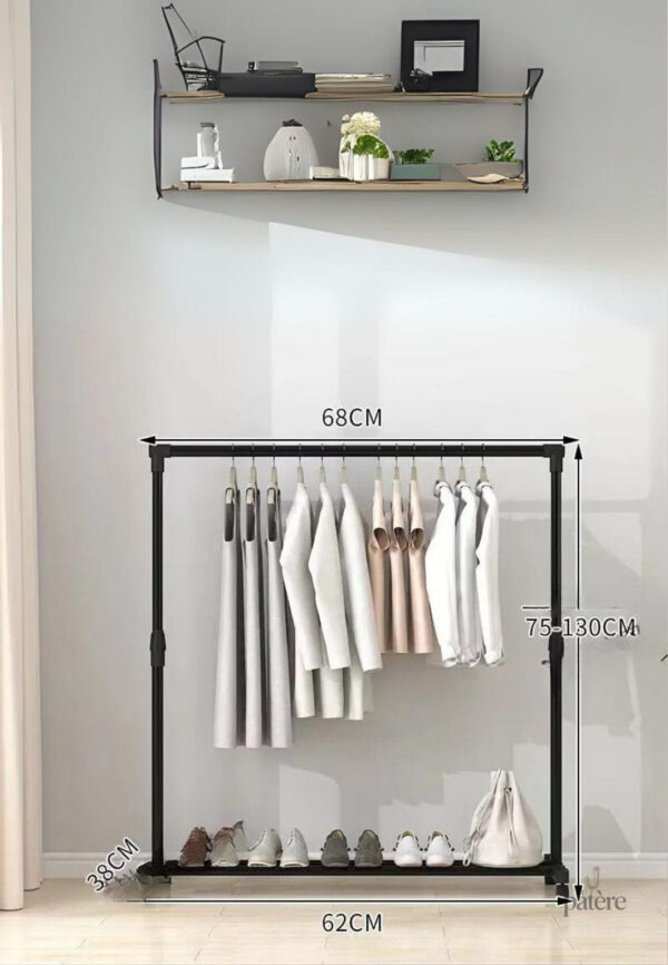 Meuble porte-manteau et chaussures simple avec tringle unique