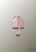 Patère porte manteau enfant chat rose