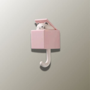 Patère porte manteau enfant chat rose