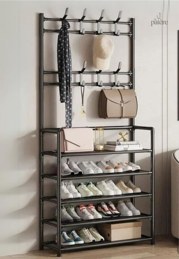 clothes-hat-hangers-shoe-rack-multi-ayer-shoe-rack-simple-62jsj1-1 Meuble porte manteau et chaussures noir 5 étagères