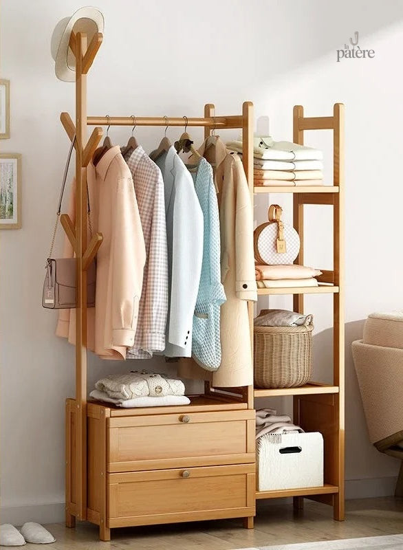 coat-rack-clothes-hanger-floor-standing-vertical-bedroom-abcpc6-1 Meuble porte-manteau et chaussures en bois clair 80cm