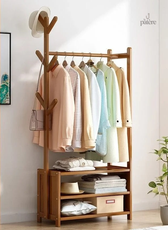 coat-rack-clothes-hanger-floor-standing-vertical-bedroom-kaepb3-1 Meuble porte manteau chaussure en bois foncé ouvert 70cm