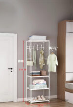 Meuble porte-manteau et chaussures ouvert blanc