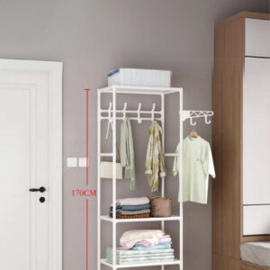 Meuble porte-manteau et chaussures ouvert blanc