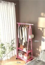 Meuble porte-manteau et chaussures ouvert roulante rose