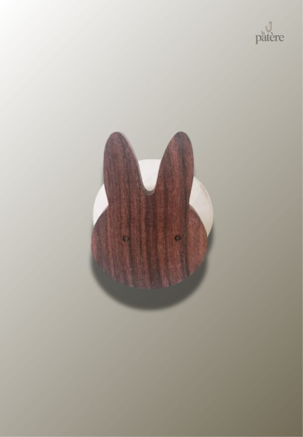 Porte-manteau enfant en bois motif lapin