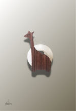 Porte manteau enfant girafe en bois coloré