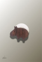Porte manteau enfant hippopotame en bois décoratif