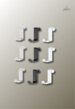 Porte manteau métallique 10 pièces en noir et blanc