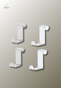 Porte manteau 2 pièces métalliques et blanches