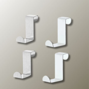 Porte manteau 2 pièces métalliques et blanches