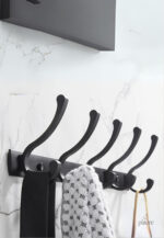 Porte manteau mural 4 crochets noir Virgule
