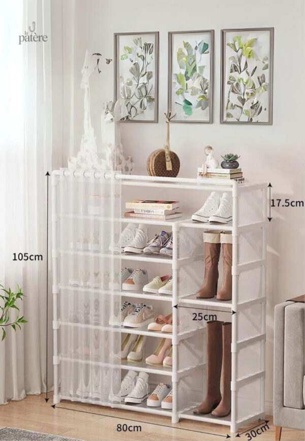 dustproof-shoe-rack-sturdy-durable-racks-organizer-for-ho-951yfa-1 Meuble porte-manteau et chaussures large rideaux blanc