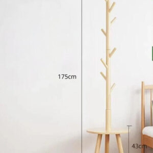 Porte manteau sur pied arbre tripode en bois clair