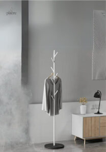 Porte manteau design champignon blanc sur base noire