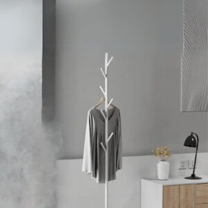 Porte manteau design champignon blanc sur base noire