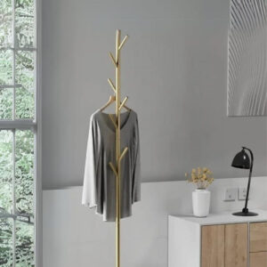 Porte manteau design champignon doré sur base grise