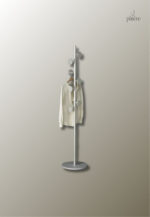 Porte manteau design sur base grise, style champignon